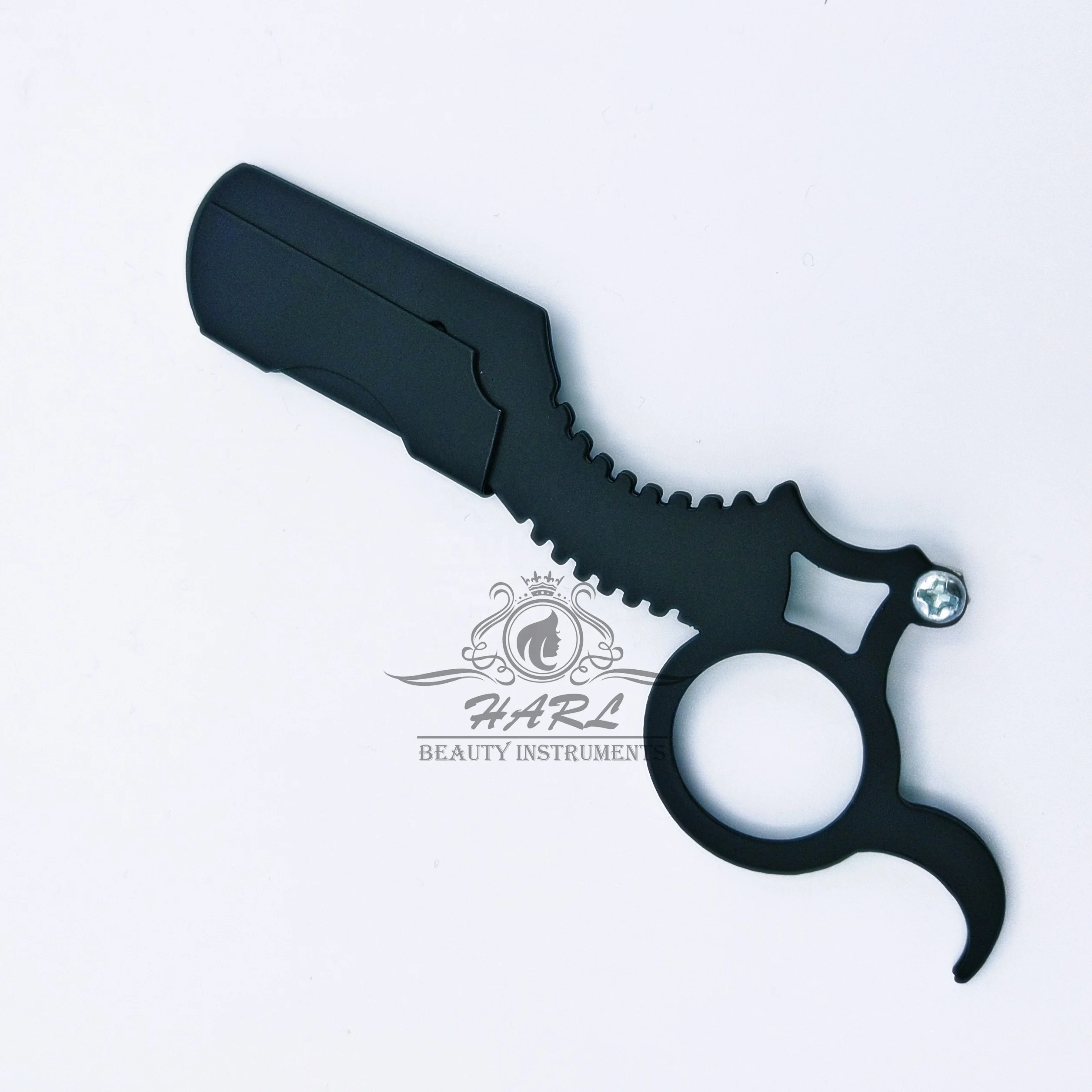 Key Chain Blade Replaceable Barber Razor Powder Coated Stainless Steel Under Custom Logo Non Disposable Style Black Single Blade