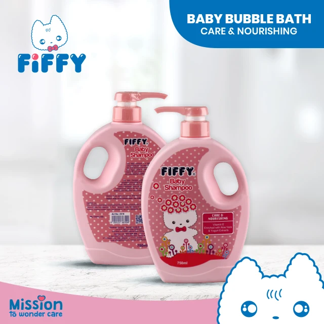 FIFFY Baby shower gel Baby Bubble bath Yogurt extract with Aloe Vera Bubble Wash (two bottles)