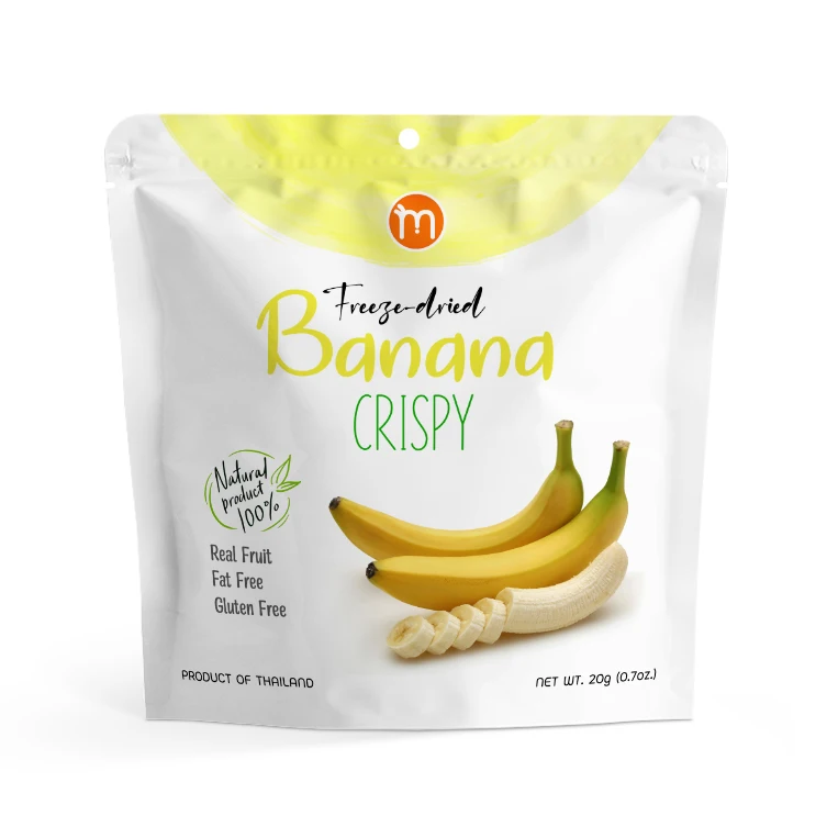 Freeze dried Banana Crispy fruit snacks No sugar real fruit 100% Banana dried Thailand products