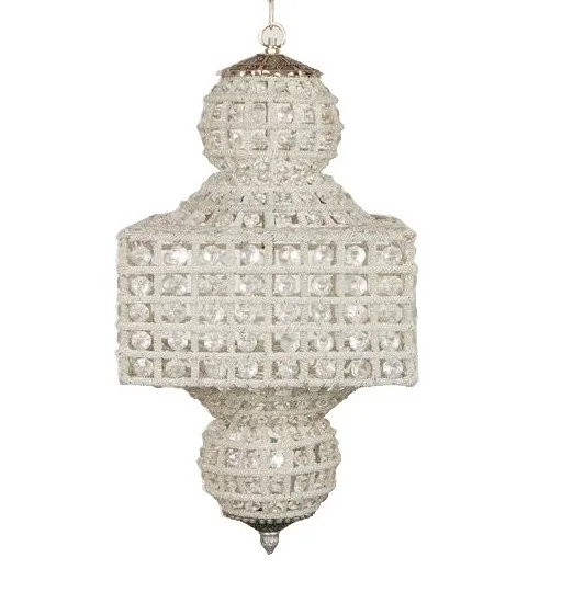 HIGH QUALITY HOME DECOR WHITE BEADED CHANDELIER MODERN CRYSTAL CHANDELIER LIVING ROOM / VILLA LOBBY CHANDELIER IN BEST PRICE