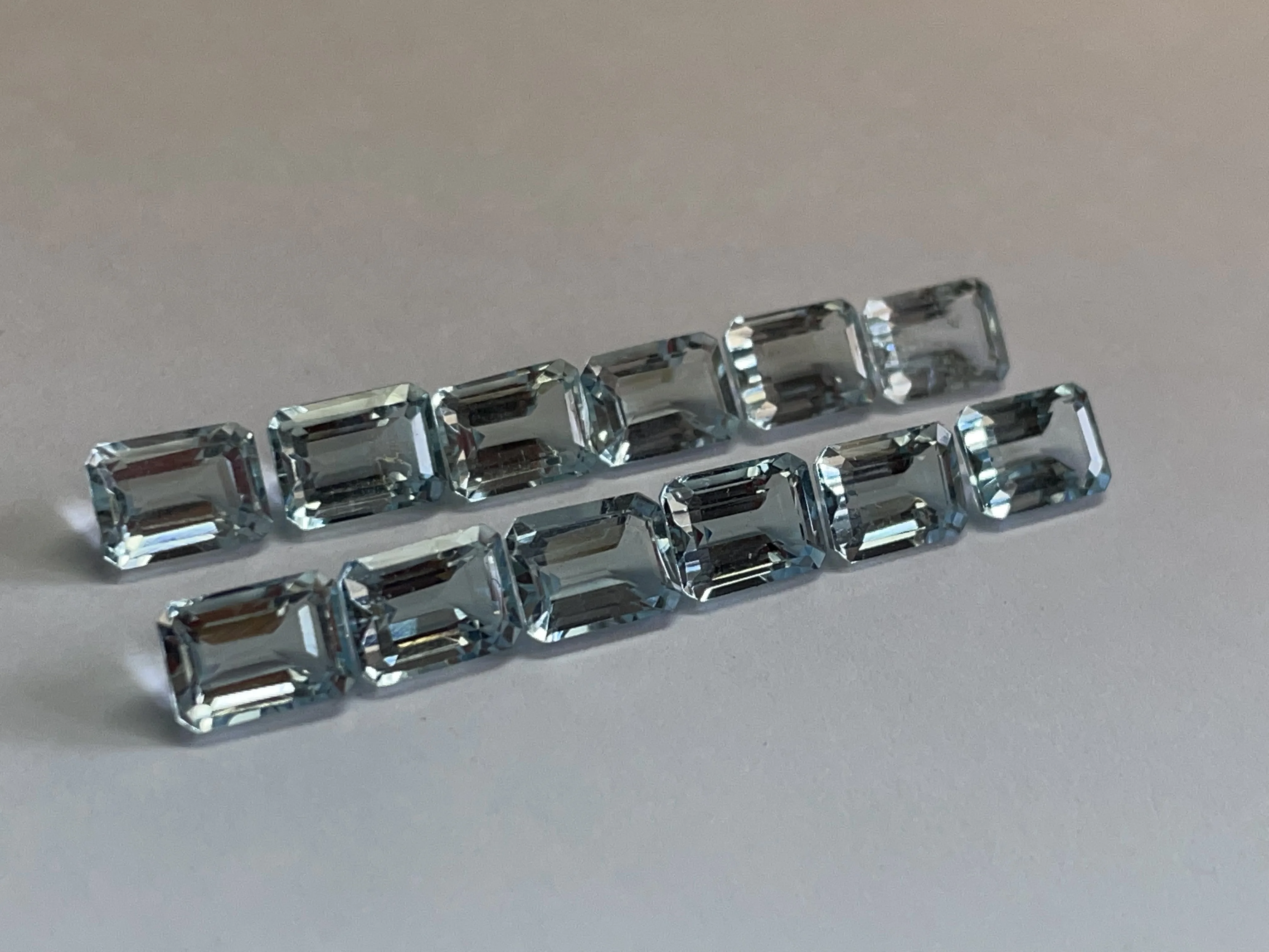 7*5mm Emerald Cut Calibrated Natural Aquamarine Stone Santa Maria Color By Real Gems