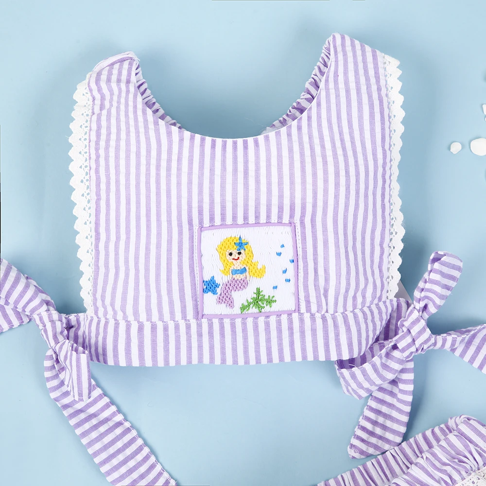 Little mermaid hand smocked bikini clothing set - BB973