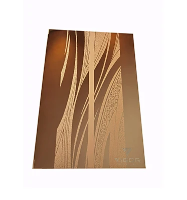 Aisi 201 304 gold mirror sheet decorative etched stainless steel sheet elevator door for decoration