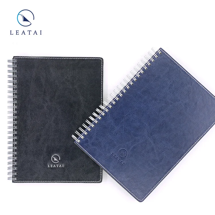 
Colorful faux leather cover spiral binding planner 