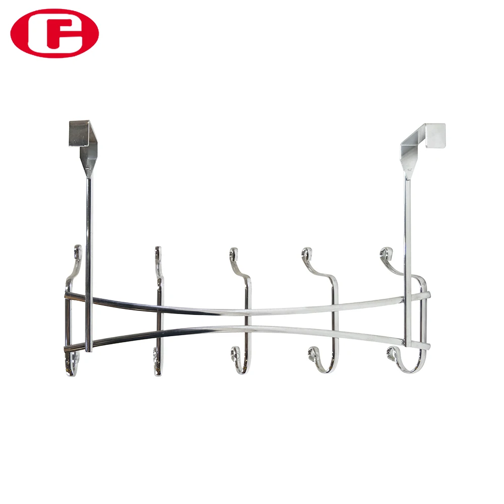 Metal over the door hanging hook With 5 Hook For Kitchen Bathroom Bedroom And Office