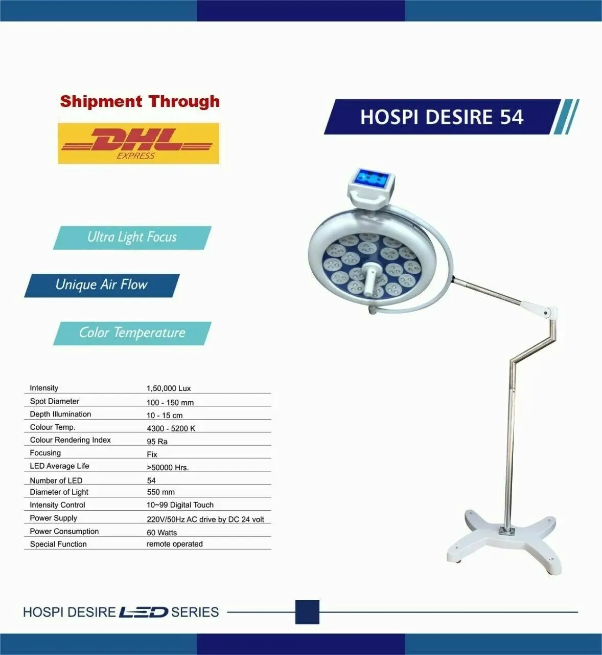SHIPPING FREE Examination Desire 54 Surgical Operating Lamp Operation Theater LED OT Light Qkl