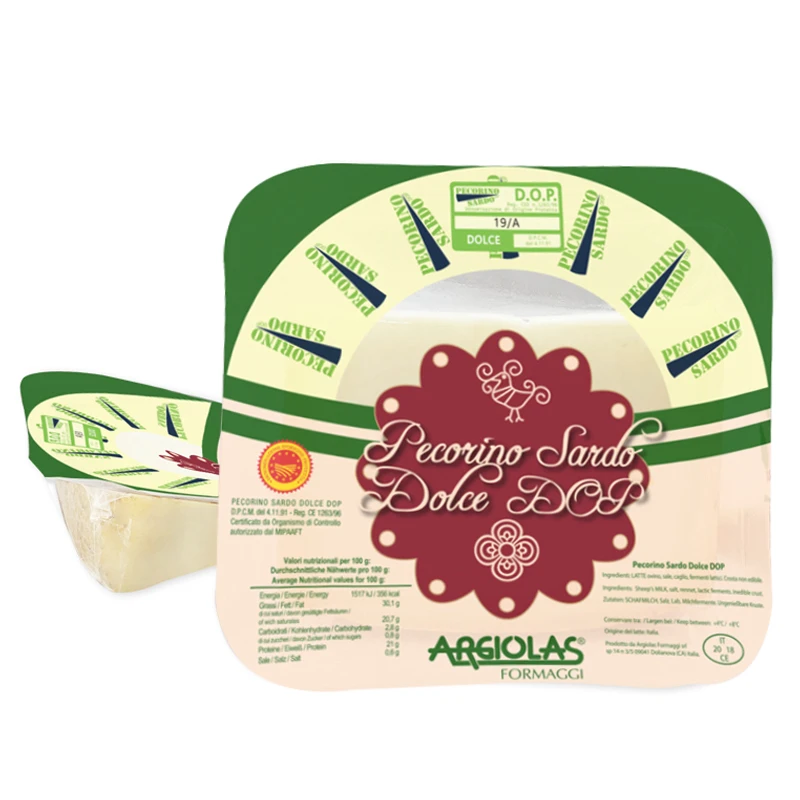 Italian Soft Cheese Flow Pack Made in Italy Pecorino Sardo Dolce DOP Sardinian Cheese
