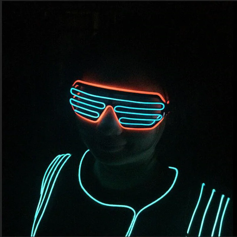 Led Flashing Glasses EL Wire Neon EL Glasses Fashionable Glasses For Party Decoration With EL Inverter