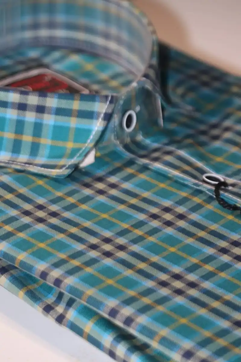  Мужская рубашка из чистого хлопка повседневная одежда с полной посадкой и длинными рукавами