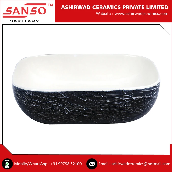 Bathroom Use Round Shape Ceramic Designer Table Top Wash Basin