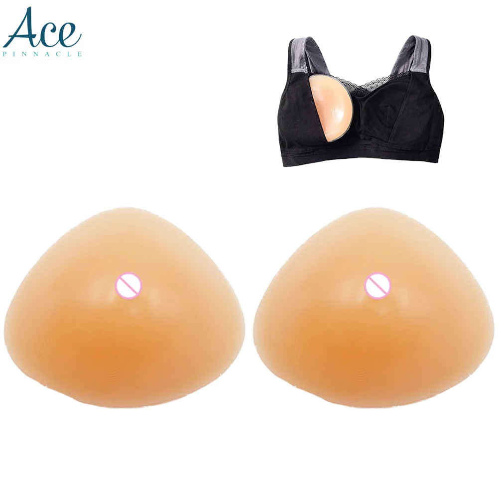 600 g/piece Silicone Breast Forms for Crossdressers Mastectomy Prosthesis Bra Pads Inserts Triangle Shape
