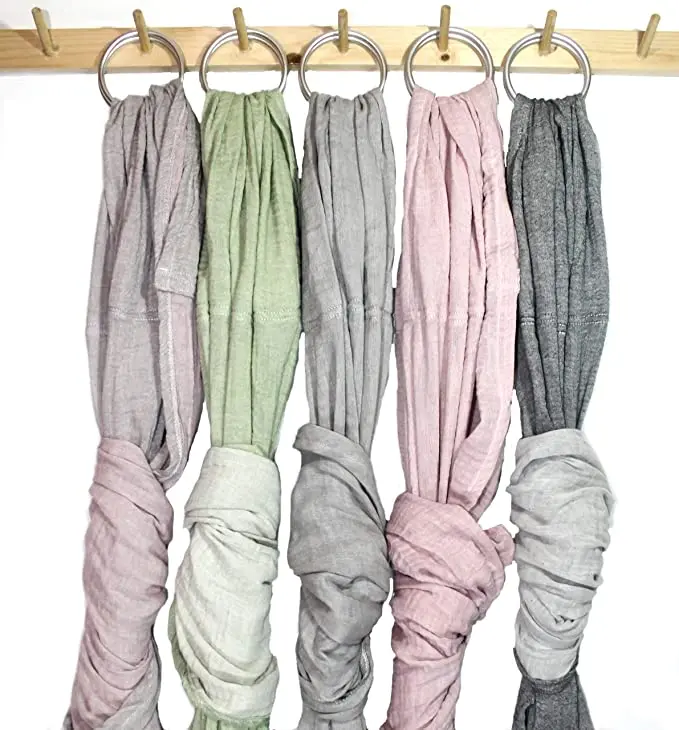 
Lovely Lightweight Organic Baby Wrap Ring Sling Carrier with Detachable Rings- Baby Sling Ring Infant Carrier 