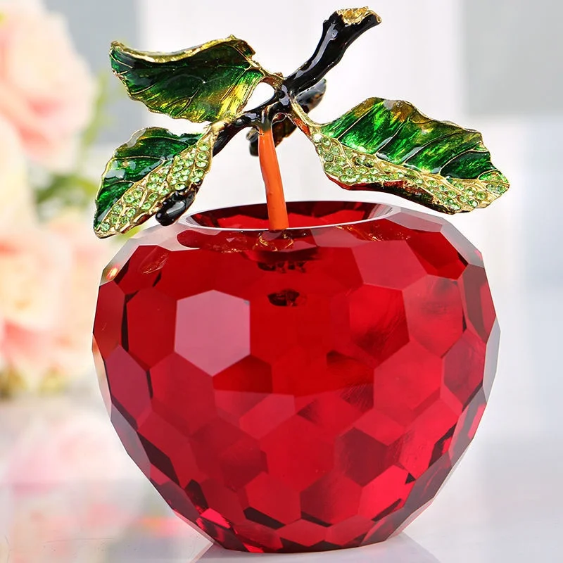 Wholesale Hand Carved For Home Decoration Collect Many Kinds Of crystal Glass Gift Crystal Apple