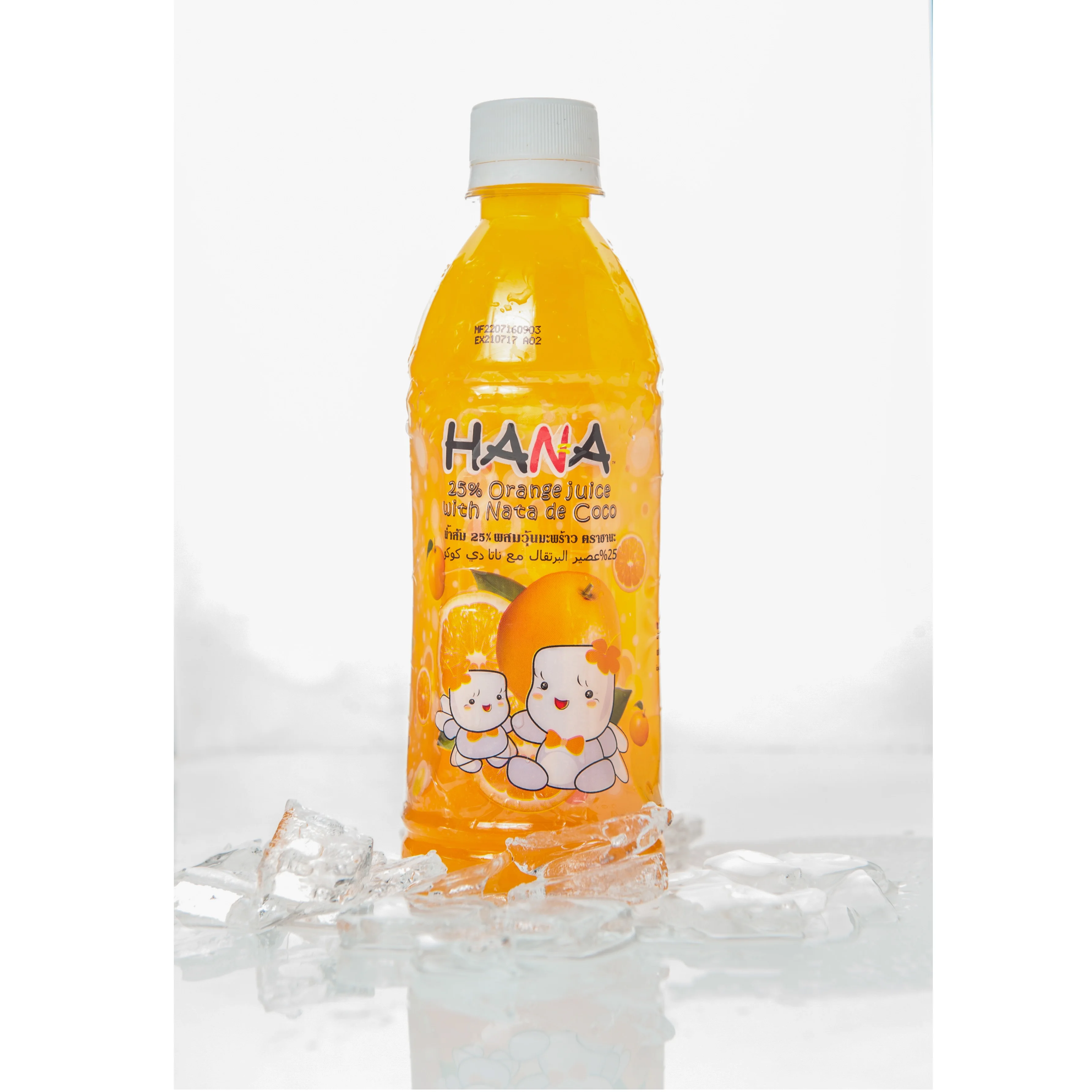 High Quality Beverages 9.66 kg 0.36L 25% Fruit Juice With Nata De Coco Orange Flavor Hana Brand Export From Thailand
