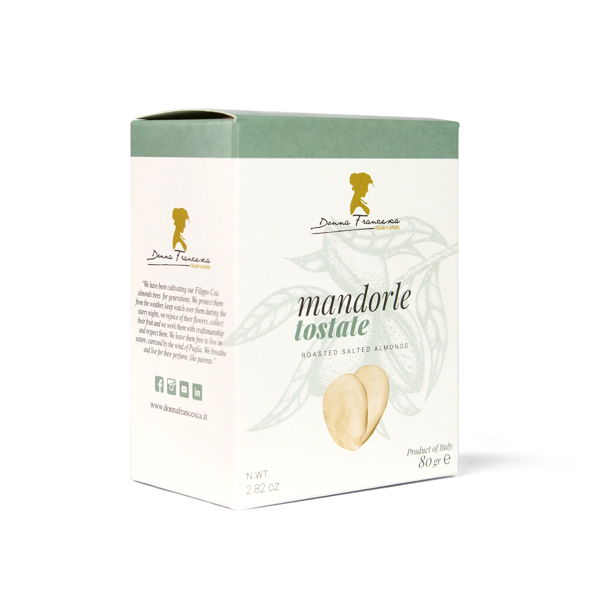 Italian Roasted salted almonds 80 g box packed