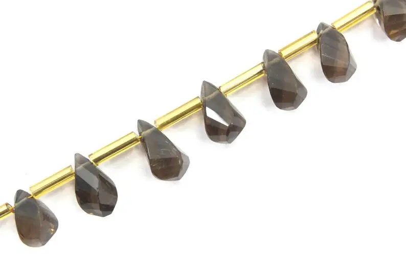 Natural Smoky Quartz Gemstone 22 Pieces Twisted Teardrop Shape Briolette Beads for Jewelry Making 2020 Popular
