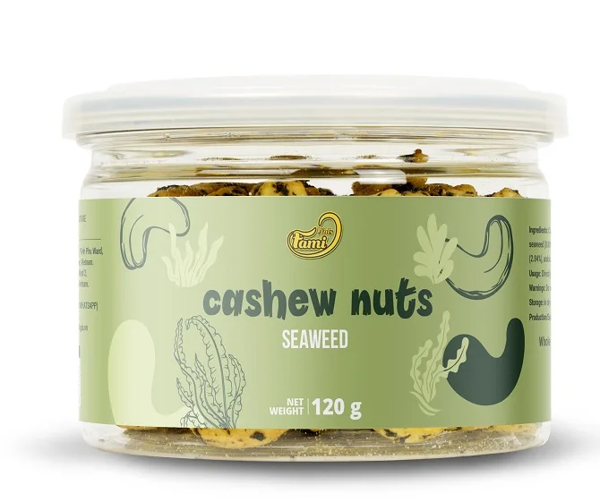 Здоровые жареные орехи кешью вкус морских водорослей-закуска-упаковка 120 г готовый к употреблению