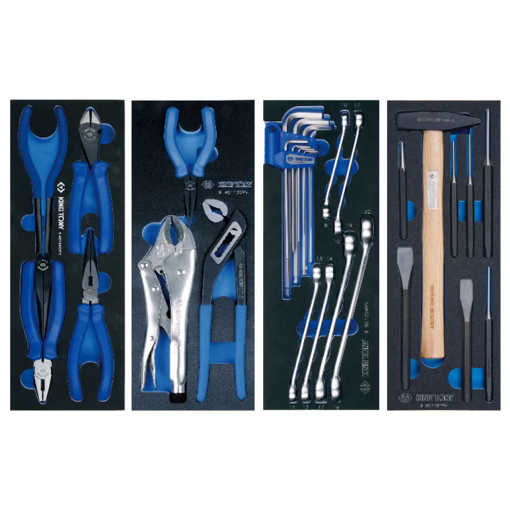 KING TONY 286 PCS Tool Trolley Set Mechanical Tool Set Metal Tool Box Set EVA Tray 934-010MRV