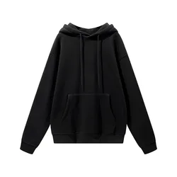 2021 Wholesale High Quality Custom Hoodies Solid Color Unisex 330gsm Oversized Blank Fleece Hoodie For Men