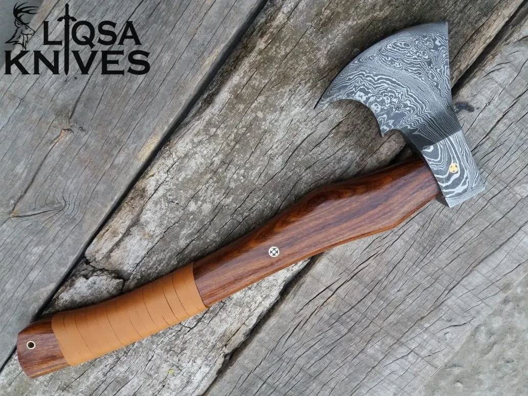 Camping Axe Forged Handmade Damascus Axe Camping Axe Head AXES Damascus Steel 1095 High Carbon Survival Axe Hatchet Custom Logo