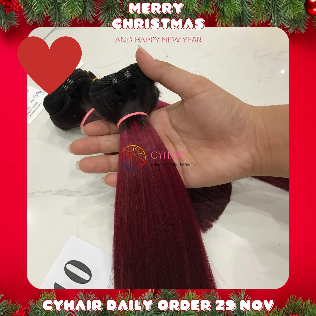 29 ноября отличный продукт на Рождество прямые человеческие волосы Remy