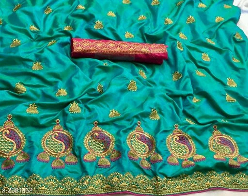 Saree Party Wear Wedding Latest Designer Heavy Embroidery Party Wear Silk Saree with Designer Blouse Women Wear Apparel