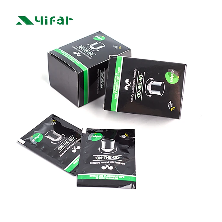 Single Use Flushable Travel Pack Portable Hygiene Care Wet Wipes For Men