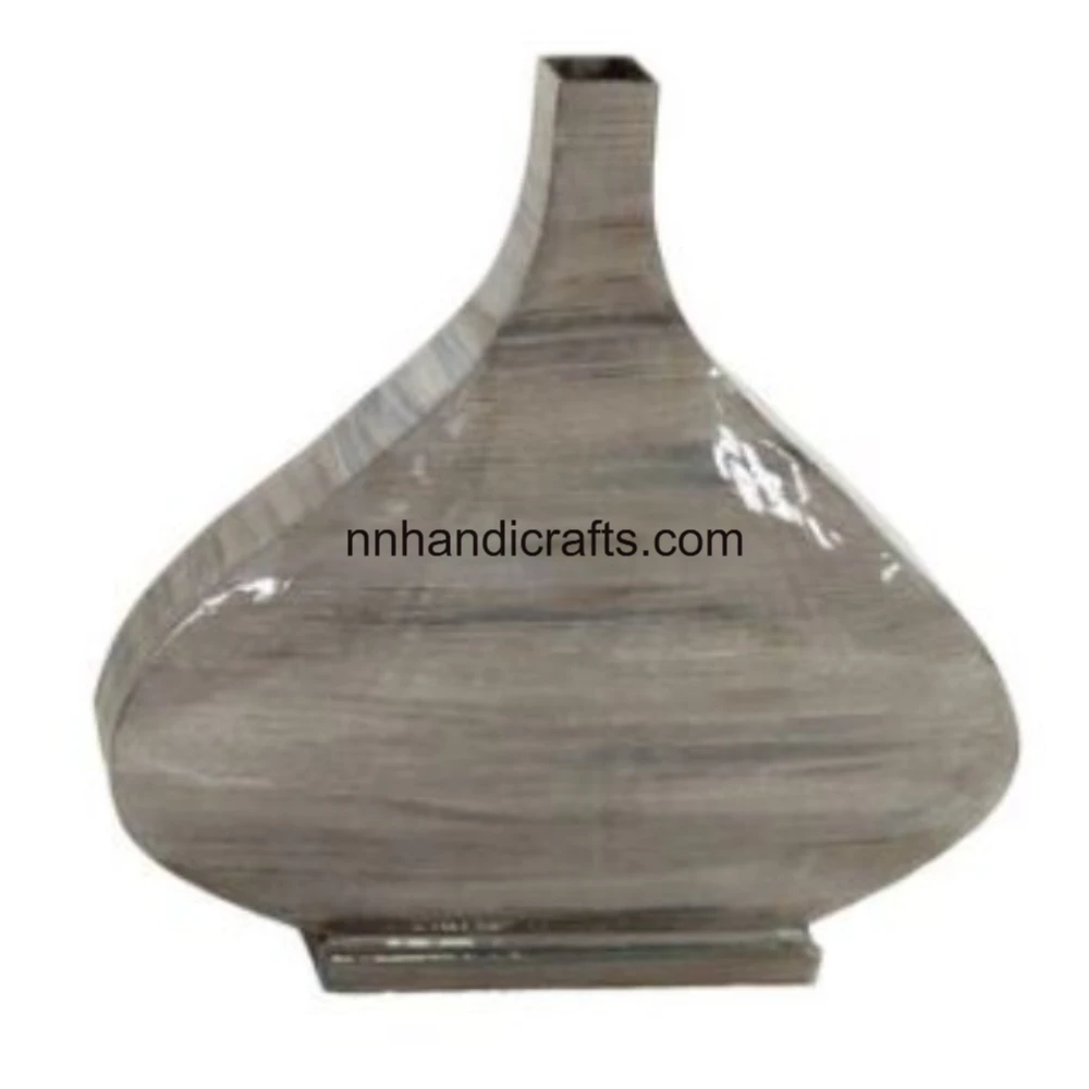 Home Decoration New Design Aluminum Metal White Powder Coated Embossed Modern Unique URNs & Jars Vase