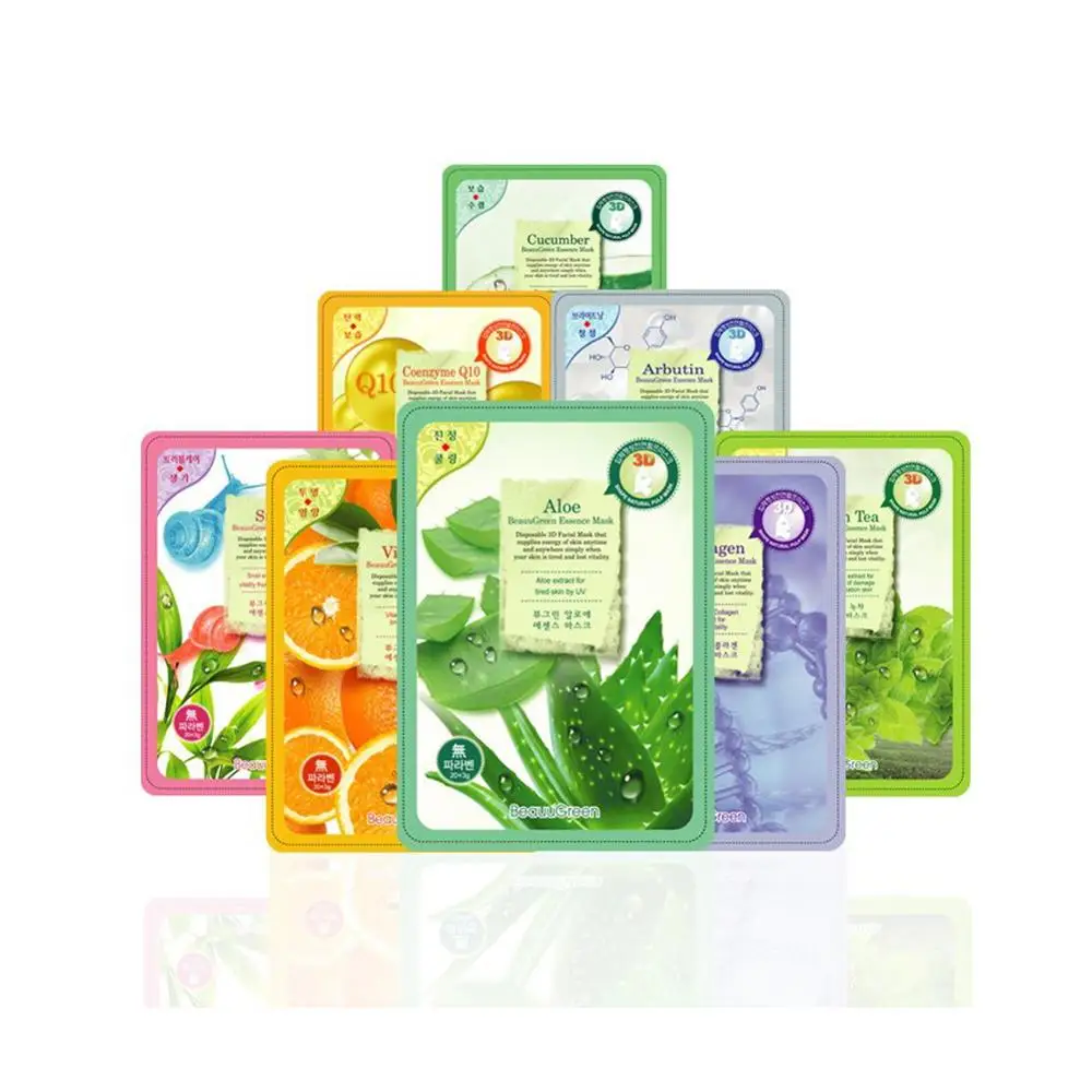 
3D shaped natural pulp mask Collagen contained for Skin Moisturizing and Elasticity Korean Skin Care Facial Sheet Mask Pack 