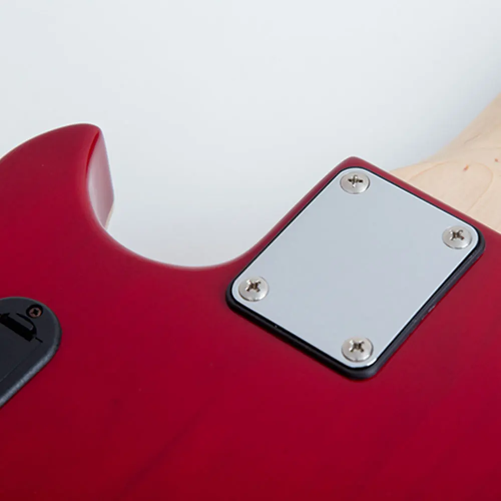 Винно-красная цельная древесная корпус Кленовая Гитара Гриф бас ЭЛЕКТРИЧЕСКАЯ ГИТАРА