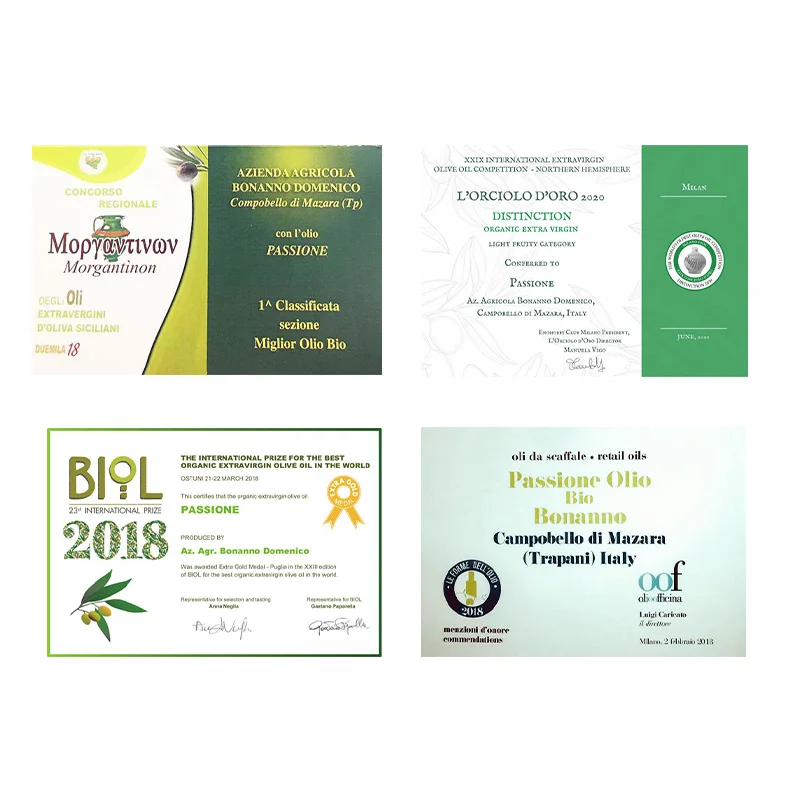 OEM organic  extravirgin olive oil 500 cl bottle with Spicy intensity and barely noticeable bitter not