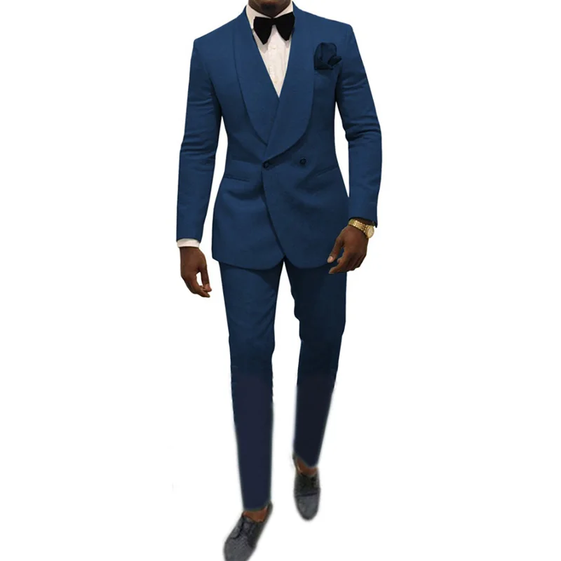 
 trending hot sale two pieces solid color groom wedding suits for men tuxedo suits costume homme men suit  