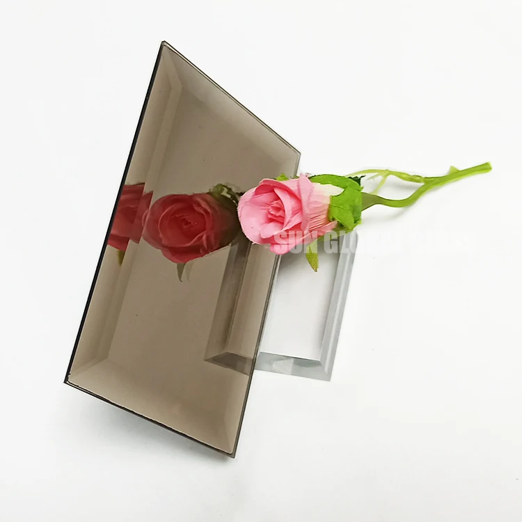 Bronze Tinted Mirror 4mm 5mm 6mmm Custom Colored Brown Sliver Decorative Shower Bathroom Wall Cosmetic Mirror Glass Sheet Price