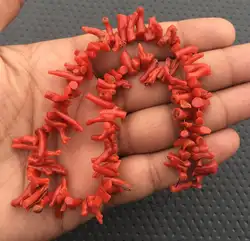 120 Pieces Natural Red Coral Gemstone Untreated Drilled Rough Making Beautiful Jewelry  Top Quality Raw