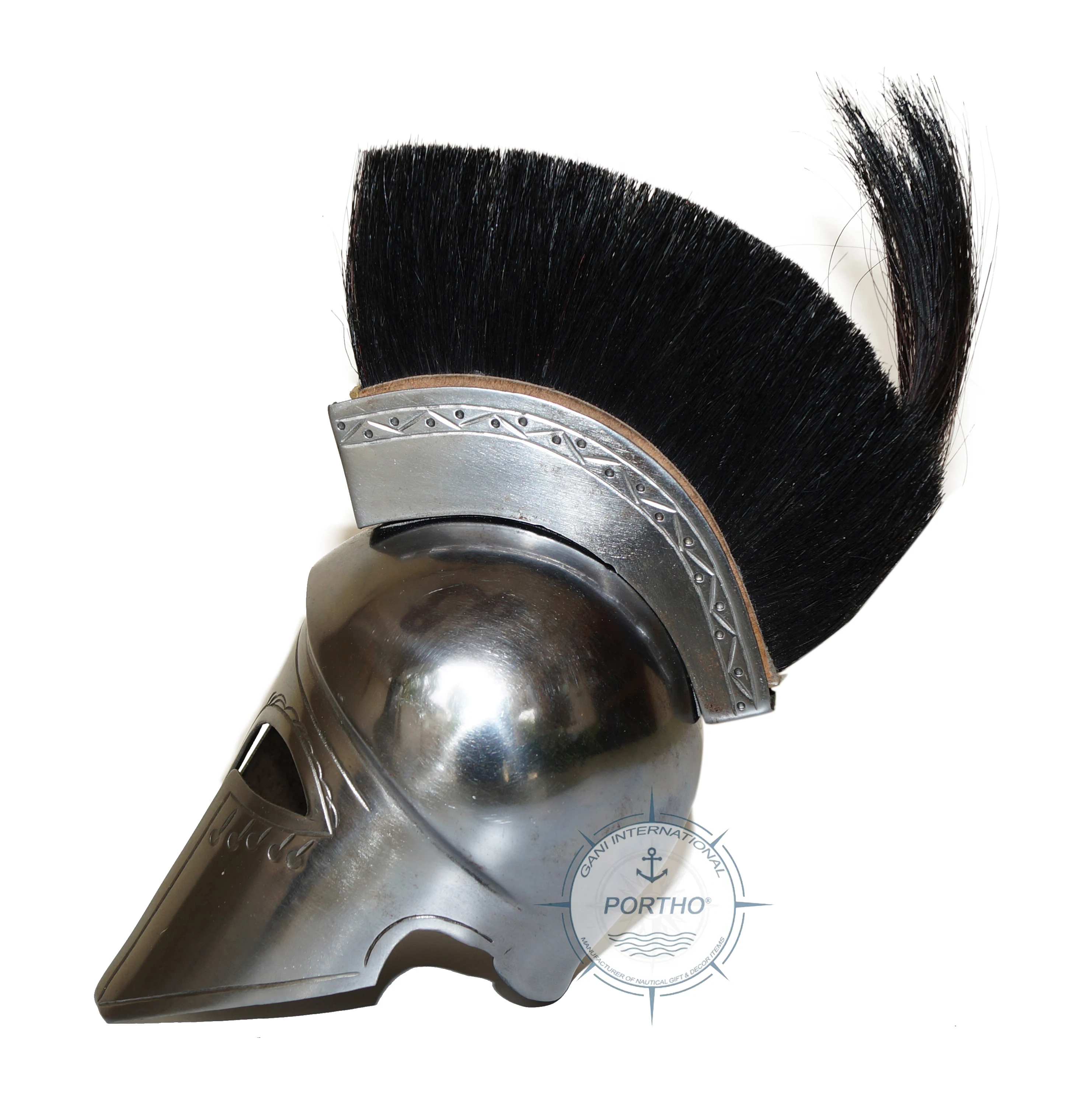 Medieval Armor Mini Greek Spartan 300 Helmet Black Plume Home & Office Decor