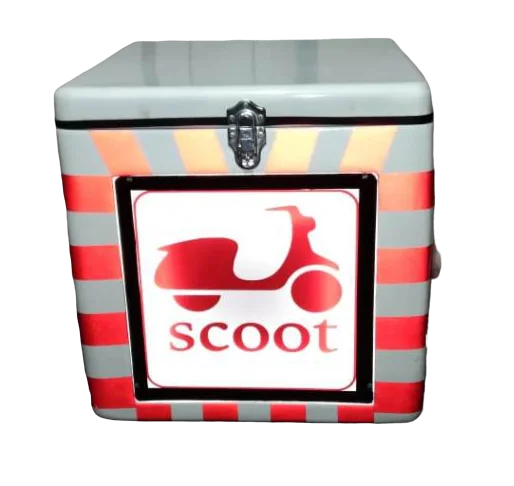 HEAVY DUTY LED SCOOTER DELIVERY BOX FOR BIKES MOTORCYCLE SCOOTERS CARRYING FOOD, VEGETABLES, GROCERY, COURIER, PIZZA ETC