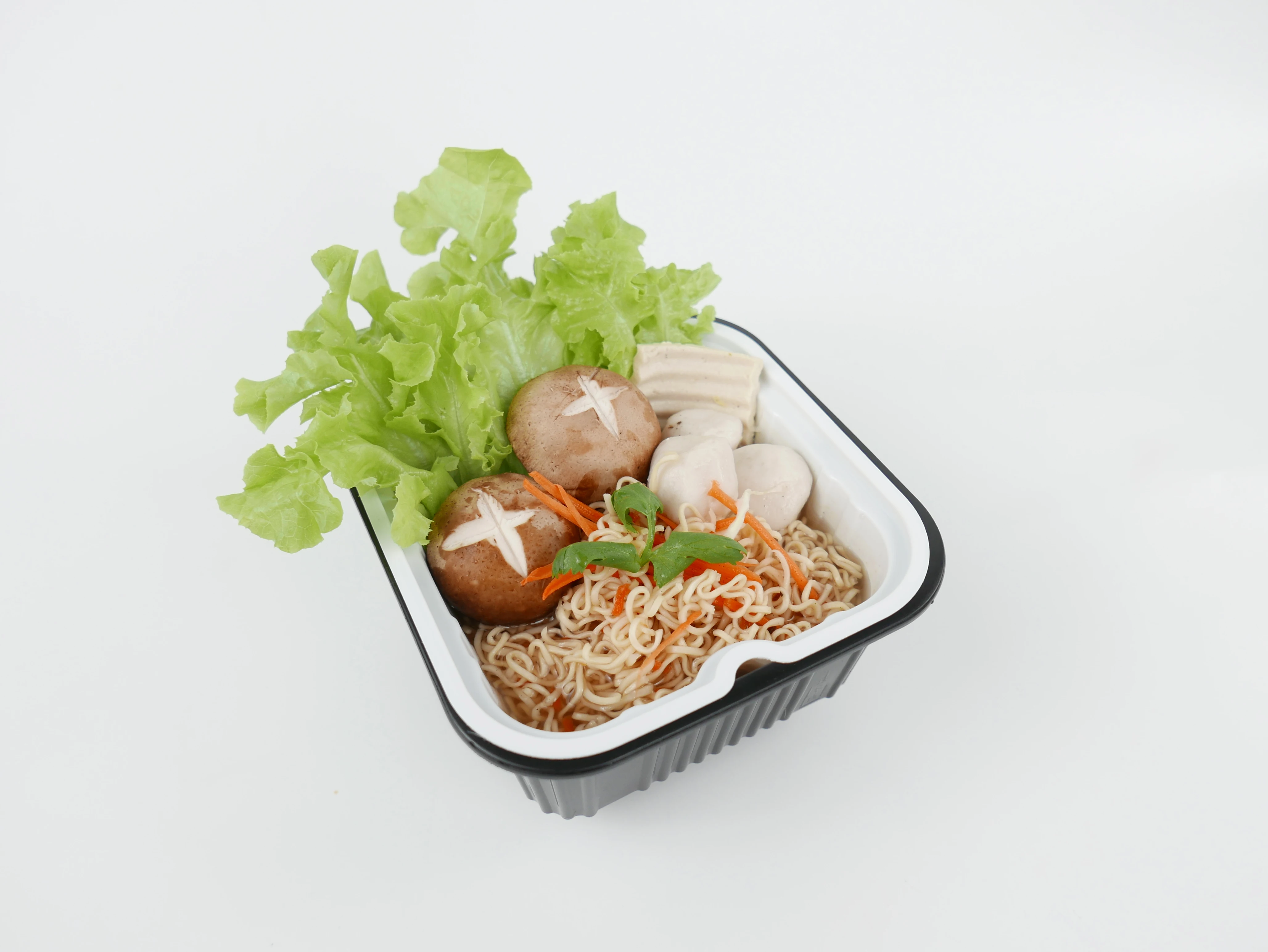 Vegan HOT POT instant noodles Shiitake soup flavor from Thailand support OEM private brand vegetarian