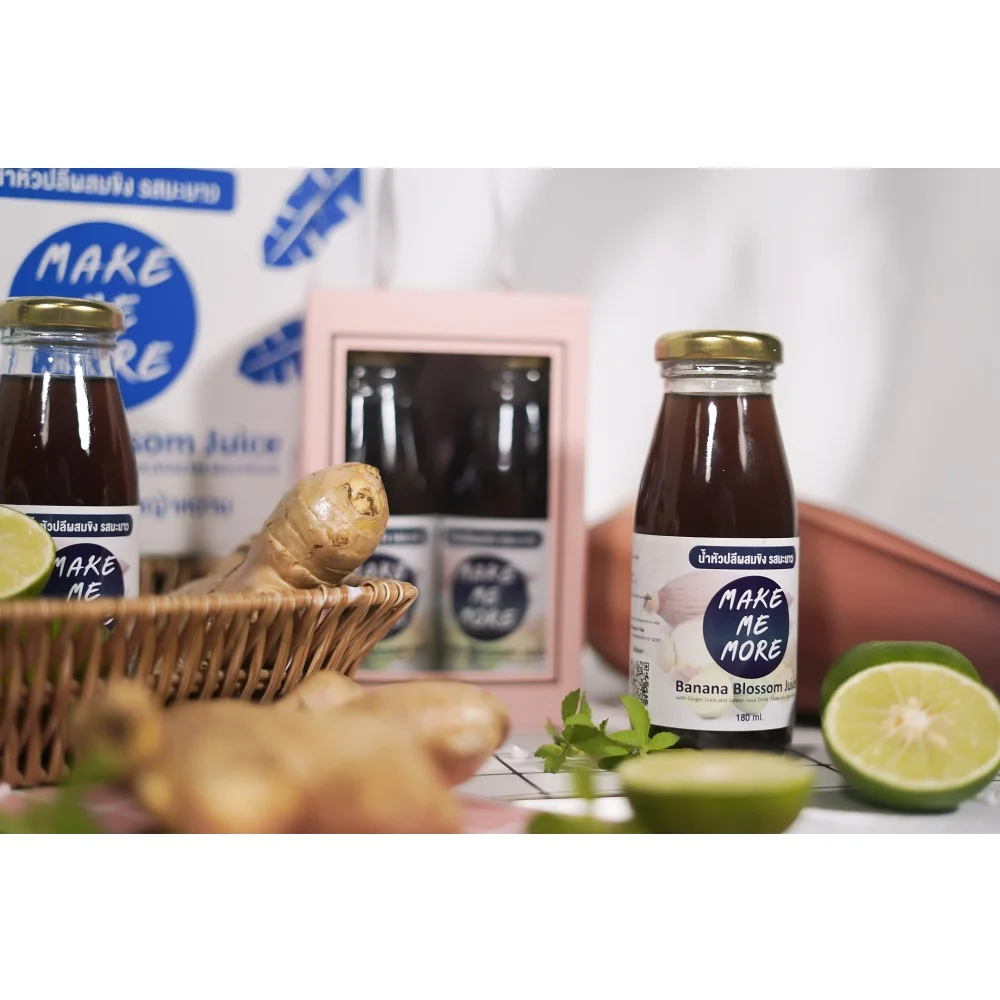 
Thailand Make Me More Brand Concentrated banana blossom juice with ginger lime and stevia extract 6 Bottles / box 