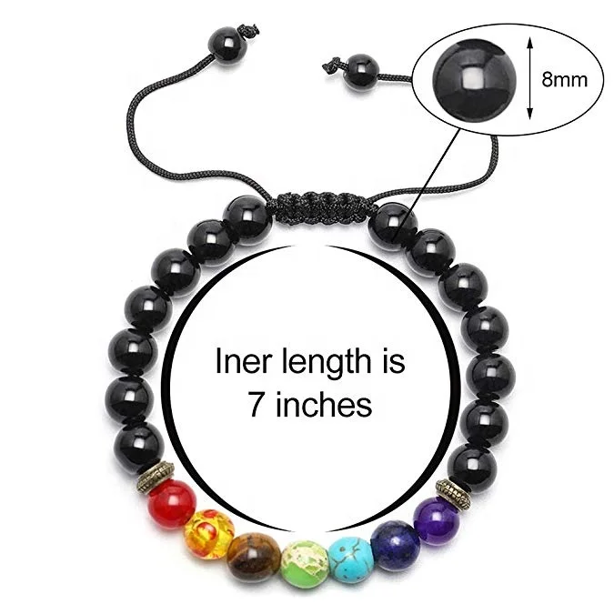 Wholesales 7 Chakra Tiger Eye Stone Bracelet Natural Gemstone Yoga Prayer Beaded Bracelet