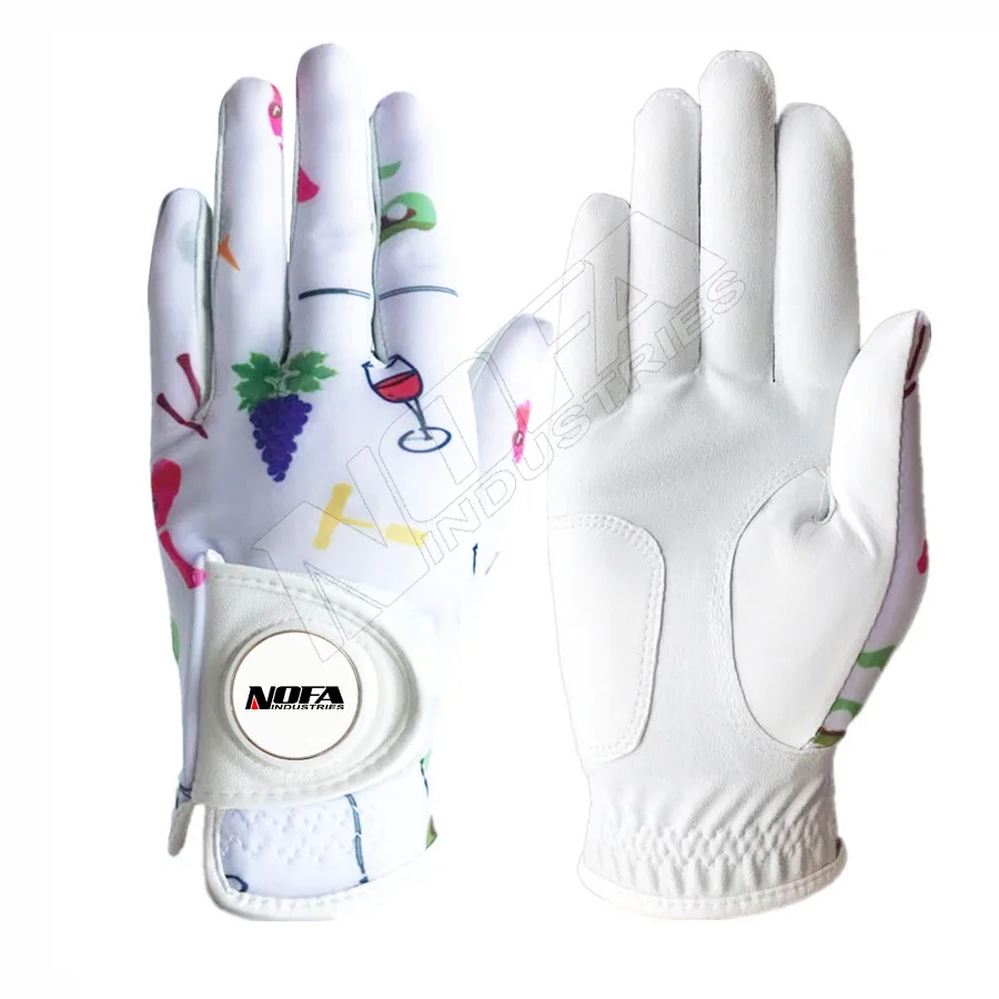 Custom Made OEM Gloves Breathable Sheepskin Leather Men Golf Glove Left and Right Hand Gloves