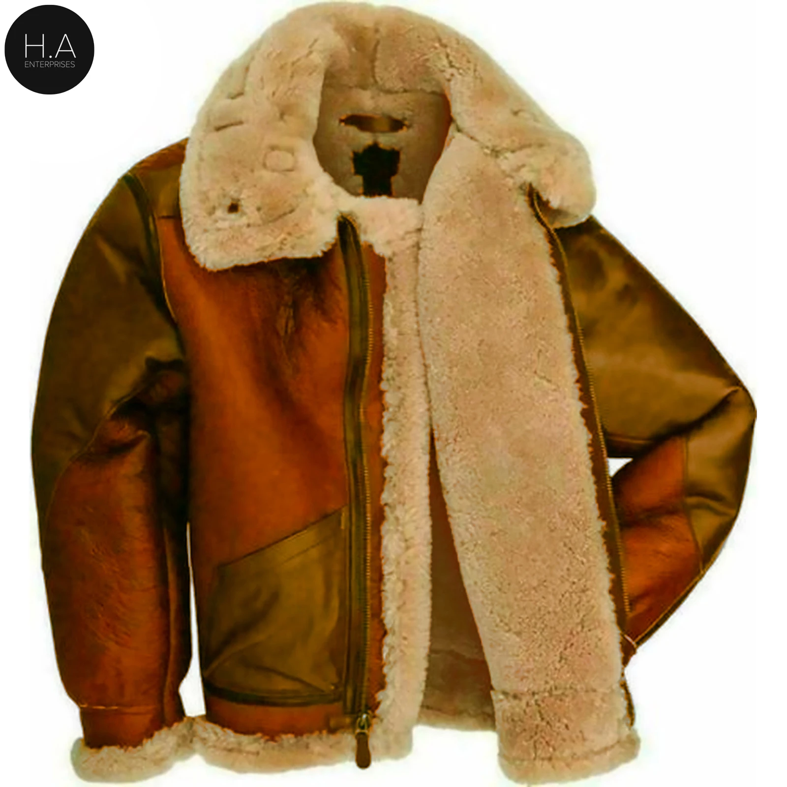 Latest design loose leather fur jacket for men Maroon Fur Bomber Real Leather Jacket For Men