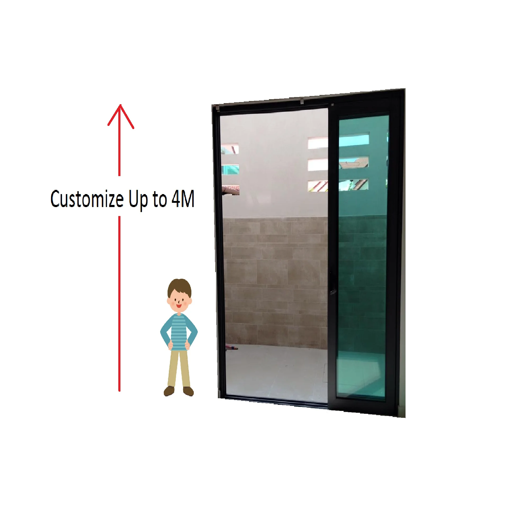 
Villa Interior Insulated High Quality Aluminum Sliding Glass Door Size Can be Customize High Up To 5 meter 
