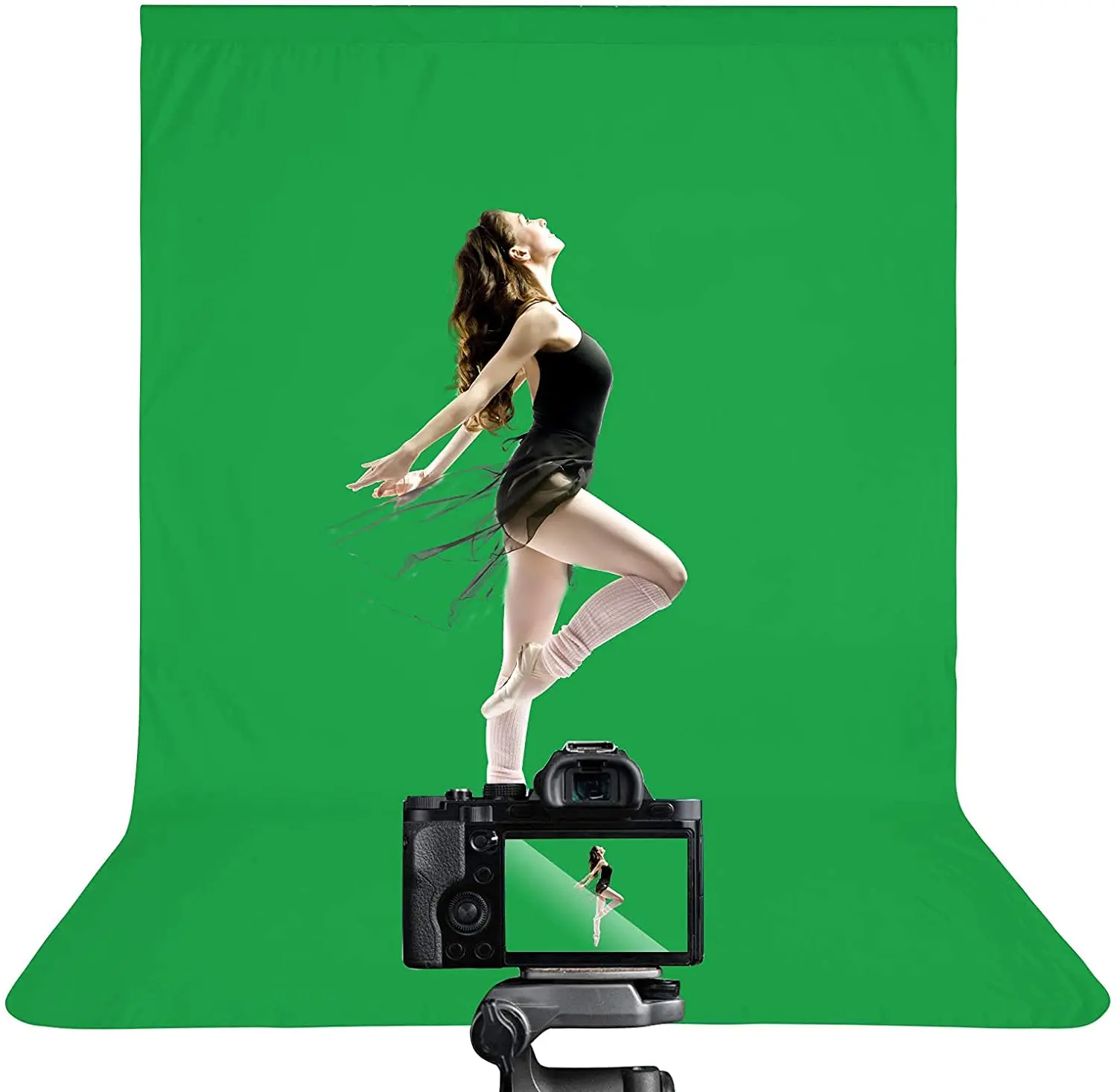 Super Quality 8 X12 feet. Long Life time Reusable Green Screen Chroma key Photo Video Photography Studio Fabric Backdrop