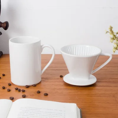 Ceramic coffee dripper set coffee brewer filter with coffee mug