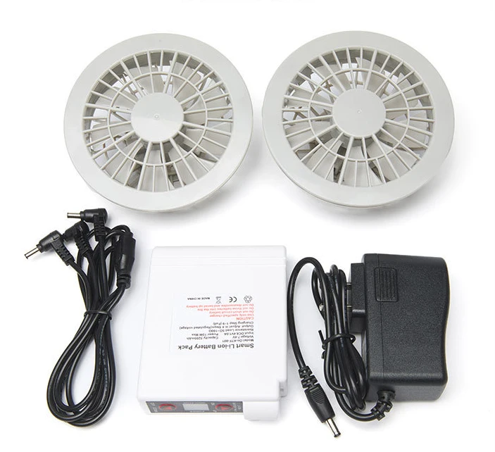 7.4v air cooling fan with 5200mAh battery pack for clothes summer cloth fans