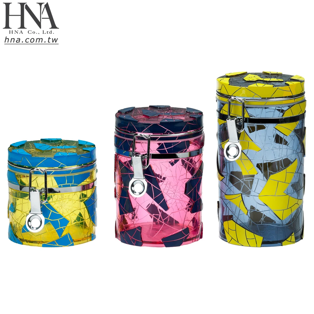 HNA Taiwan Made Modern Color Plastic Canister Sets for Kitchen Counter Sugar Coffee
