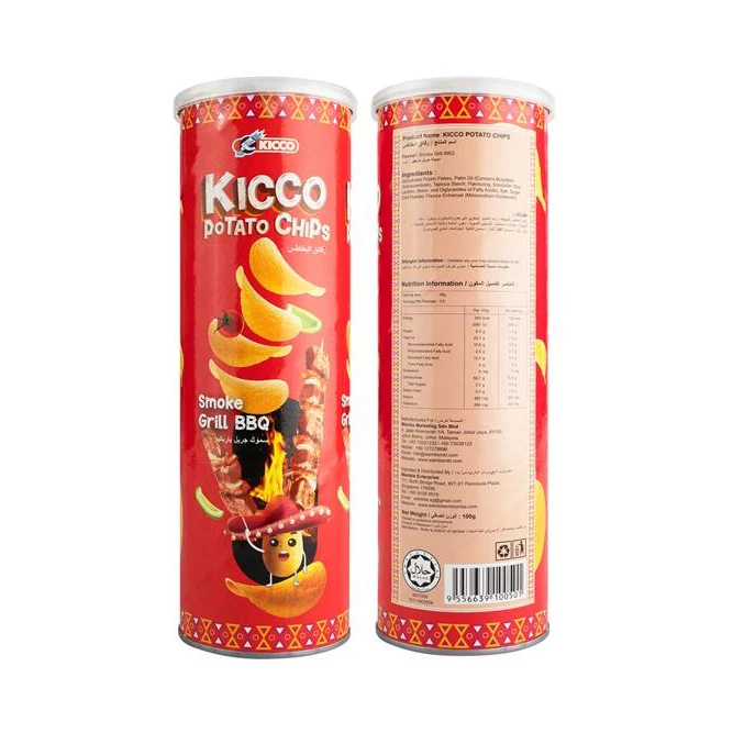 Новинка, канистра для картофельных чипсов Kicco Halal, 100 г, Малайзия