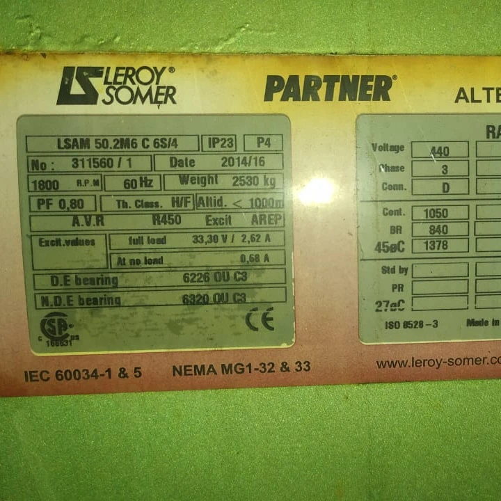 GUASCOR 1050KVA Used Diesel Geneset Emergency Generator  open type