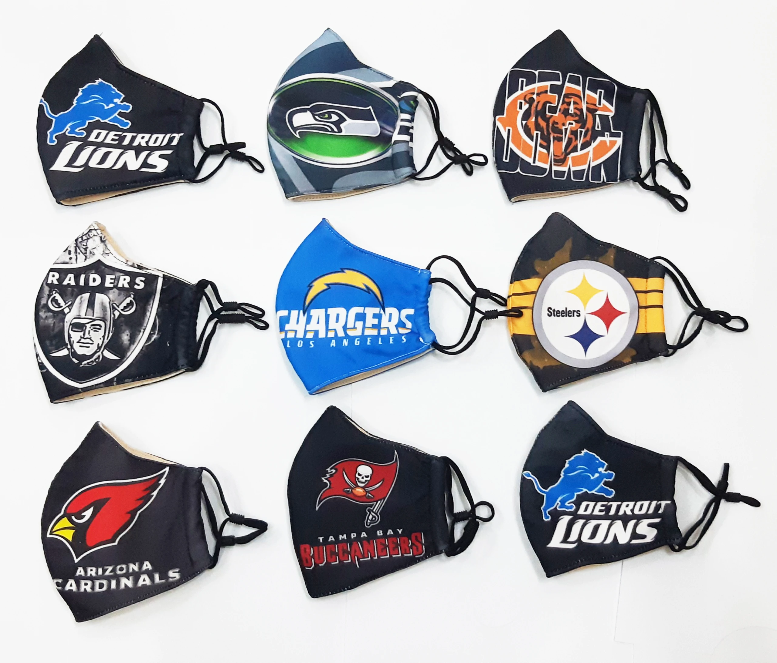 Custom LOGO 3D Print 3 ply Reusable FaceMas k Washable Sport American Football Teams NFL IAI Patriots Cowboys Lakers mas k Custo