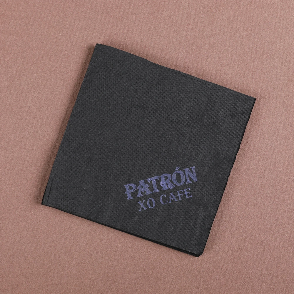 Черные салфетки с логотипом, бумажные салфетки для напитков